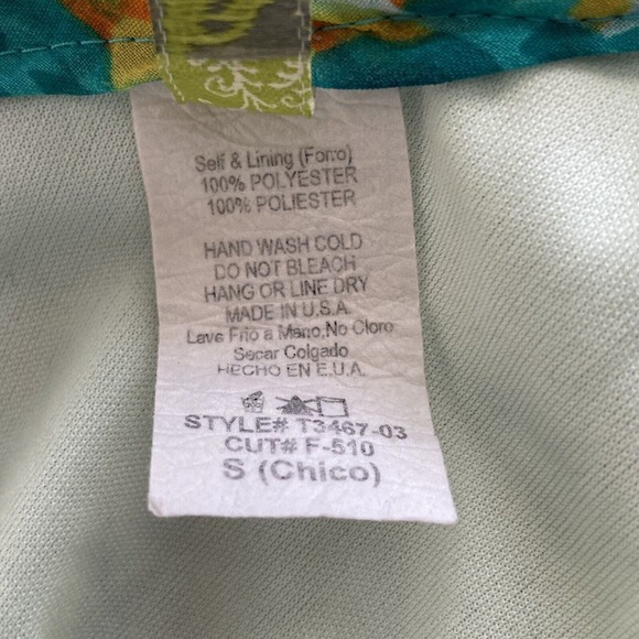 Modcloth Poem Small Blue Green Sleeveless Blouse Top Pullover Sheer Ruffle Neck - Picture 8 of 12